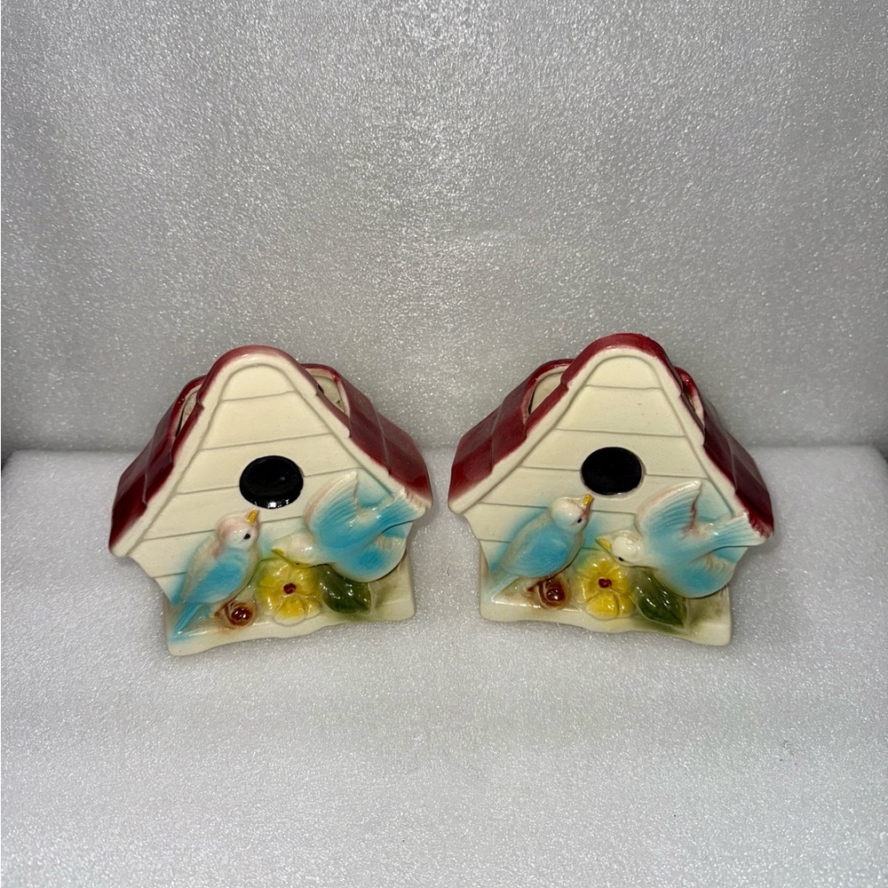Vintage Shawnee Bluebird Wall Pocket Planters - Picture 2 of 7